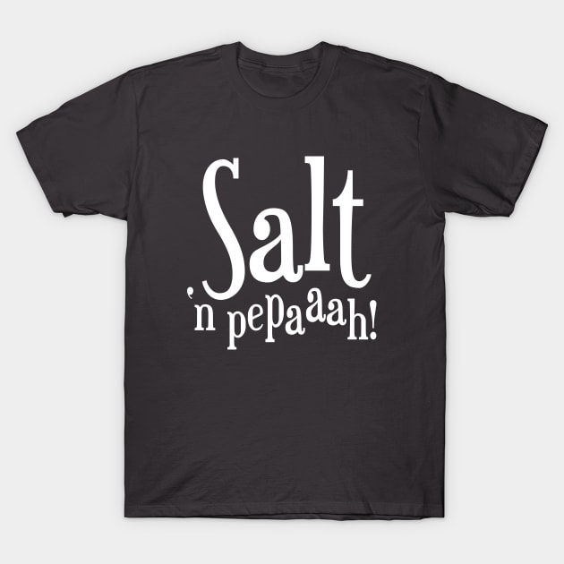 Salt and Pepper Funky Text T-Shirt by bpcreate